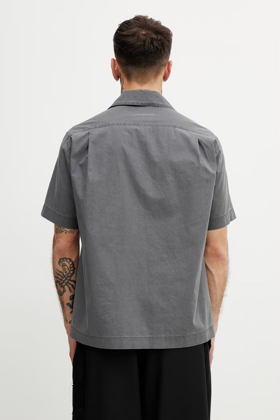 Дрехи MM6 Maison Margiela риза от памук мъжка SH0DR0008.M35741.855 сив