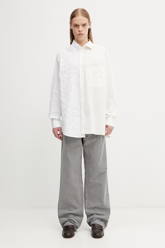 MM6 Maison Margiela košulja za muškarce od pamuka SH0DT0025.MTN135.961 bež
