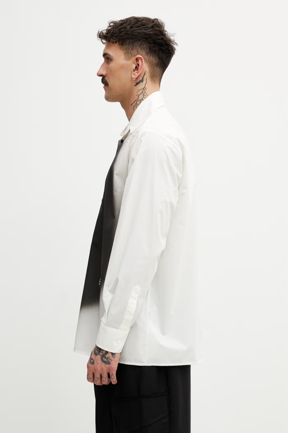 MM6 Maison Margiela koszula męska bawełniana SH0DT0042.M35256.101 biały SS26