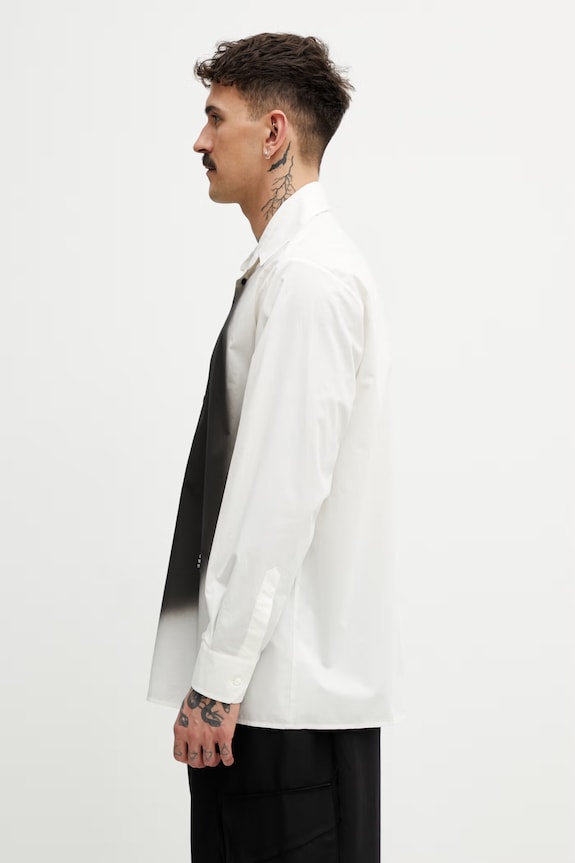 MM6 Maison Margiela koszula męska bawełniana SH0DT0042.M35256.101 biały SS26