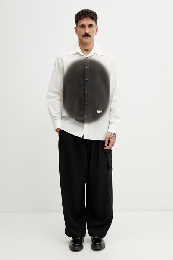 MM6 Maison Margiela koszula męska bawełniana SH0DT0042.M35256.101 biały