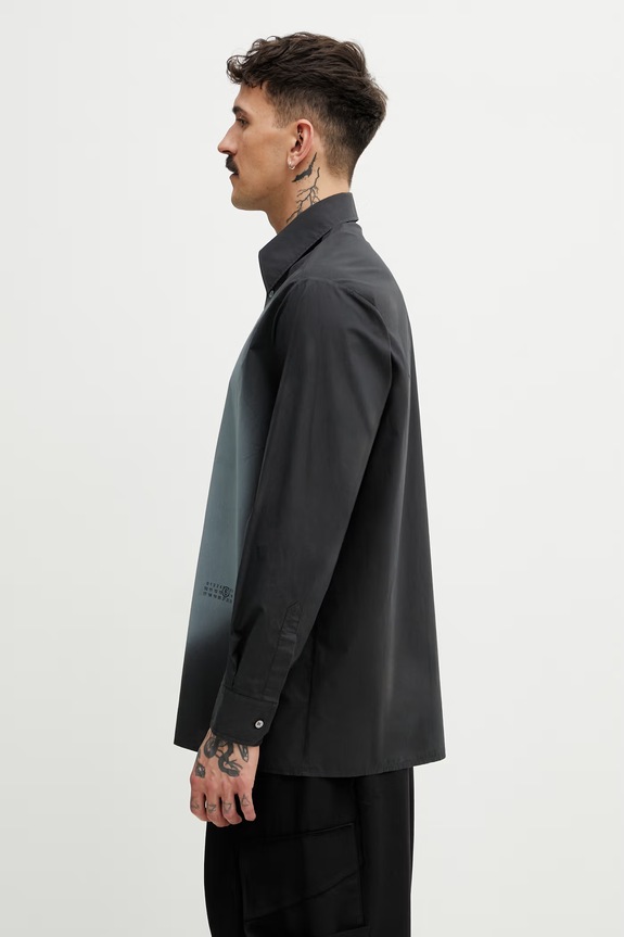 MM6 Maison Margiela košulja za muškarce od pamuka SH0DT0042.M35256.899 crna SS26
