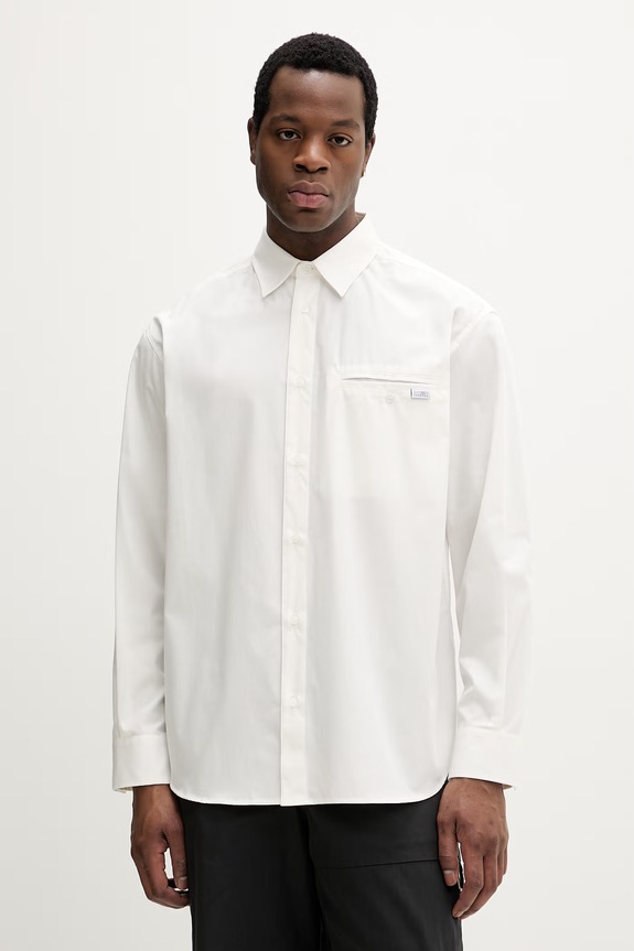 MM6 Maison Margiela cămașă din bumbac lung bej SH0DT0043.M35480.101