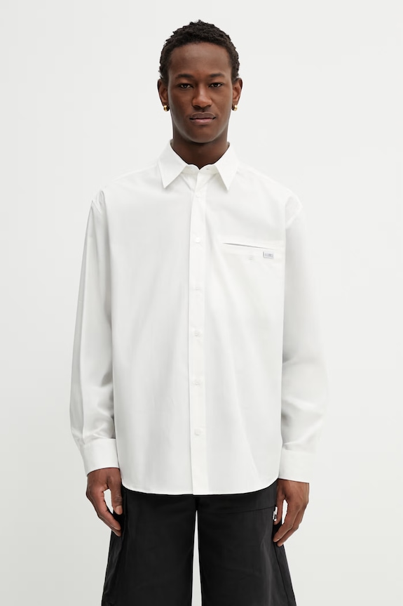 Bavlnená košeľa MM6 Maison Margiela relaxed béžová SH0DT0043.M35480.101