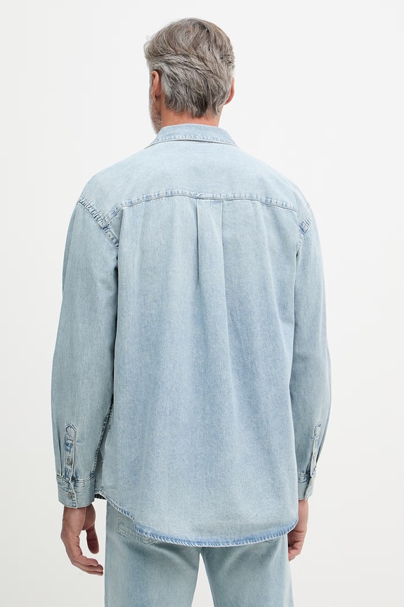 Îmbrăcăminte Calvin Klein Jeans cămașă pentru bărbați, din denim LV04RF918G albastru