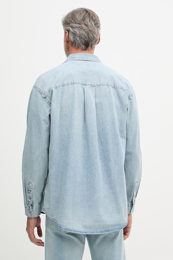 Îmbrăcăminte Calvin Klein Jeans cămașă pentru bărbați, din denim LV04RF918G albastru