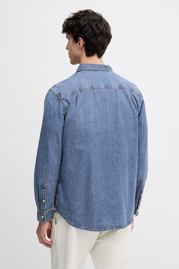 Oblečenie Calvin Klein Jeans košeľa pánska rifľová LV04RE708G modrá