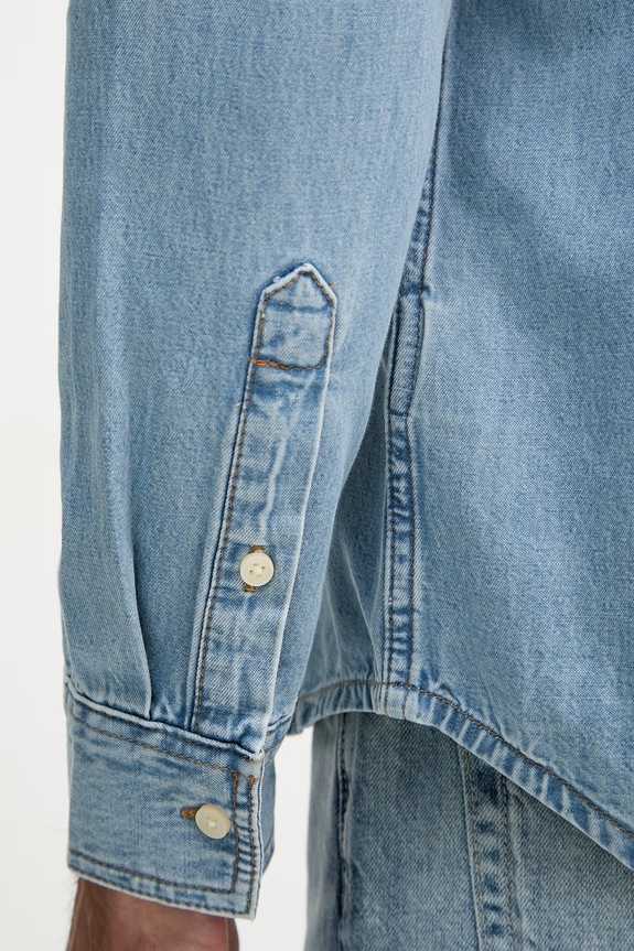 Calvin Klein Jeans košeľa pánska rifľová LV04RE710G modrá