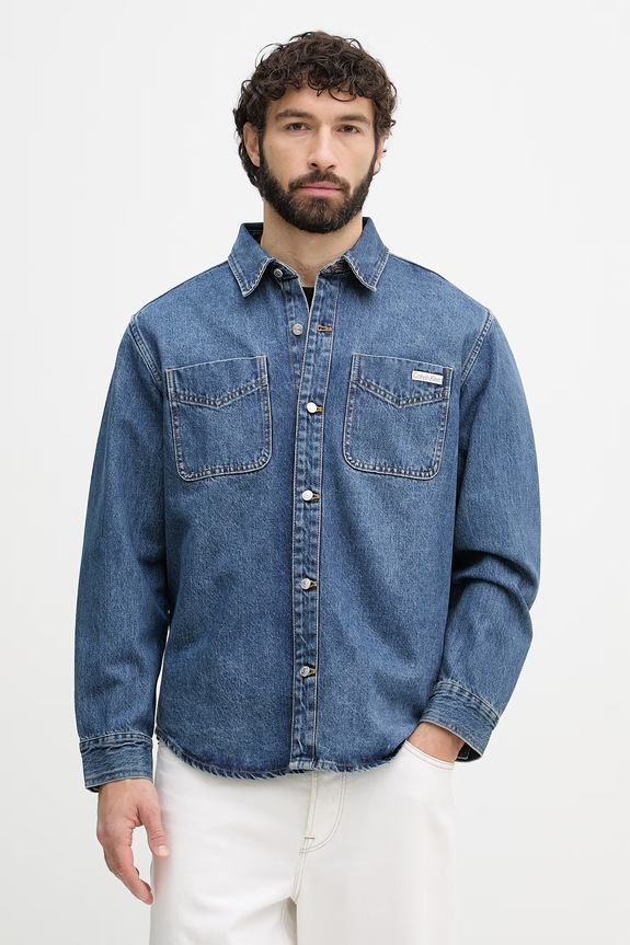 Calvin Klein Jeans cămașă pentru femei, din denim albastru LV04RF710G