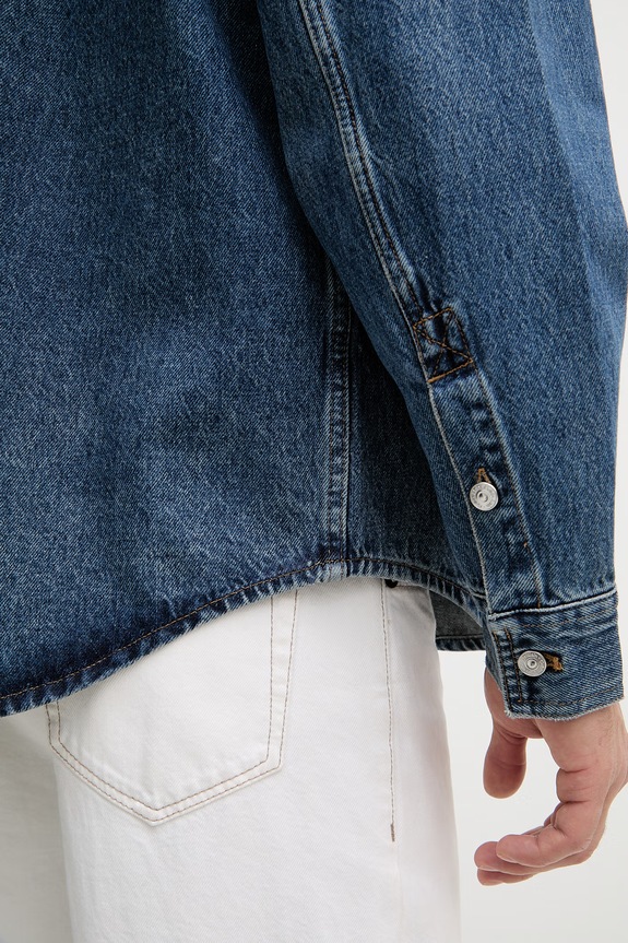 Calvin Klein Jeans cămașă pentru femei, din denim LV04RF710G albastru