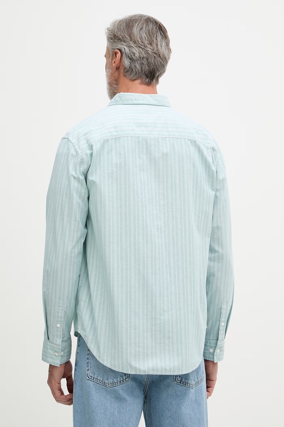 Îmbrăcăminte Calvin Klein Jeans cămașă pentru bărbați, din bumbac cu elastan LV04RF104G verde