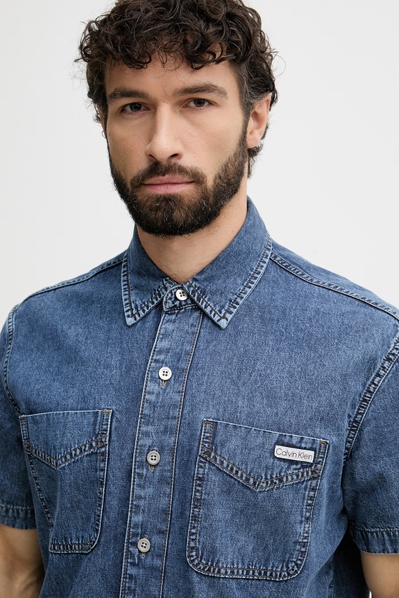 Calvin Klein Jeans férfi farmer ing kék LV04RF711G