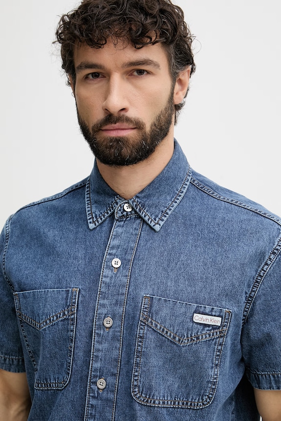 Calvin Klein Jeans férfi farmer ing kék LV04RF711G