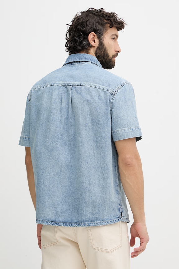 Oblečenie Calvin Klein Jeans košeľa pánska rifľová LV04RF906G modrá