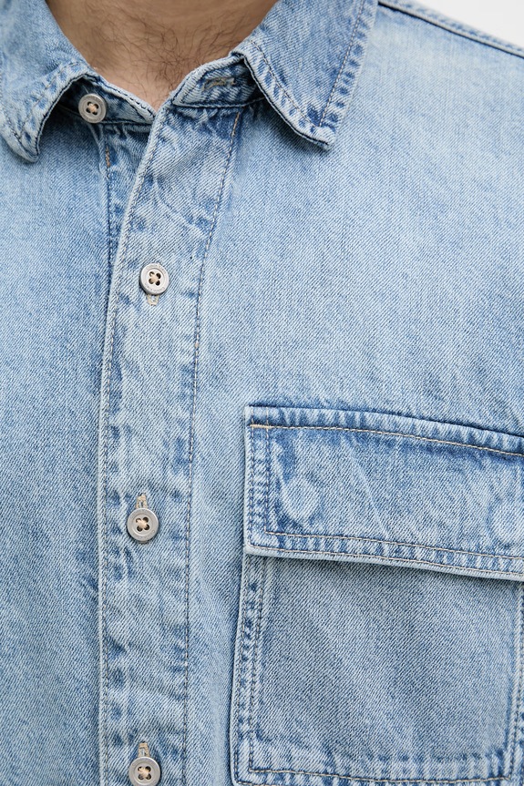 Calvin Klein Jeans košeľa pánska rifľová LV04RF906G modrá