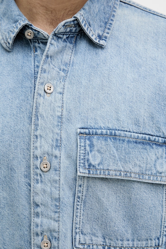 Calvin Klein Jeans košeľa pánska rifľová LV04RF906G modrá