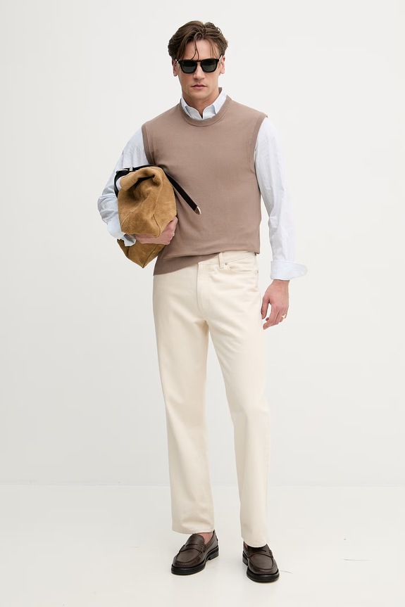 United Colors of Benetton košeľa pánska bavlnená 52DTUQ06Q modrá SS26