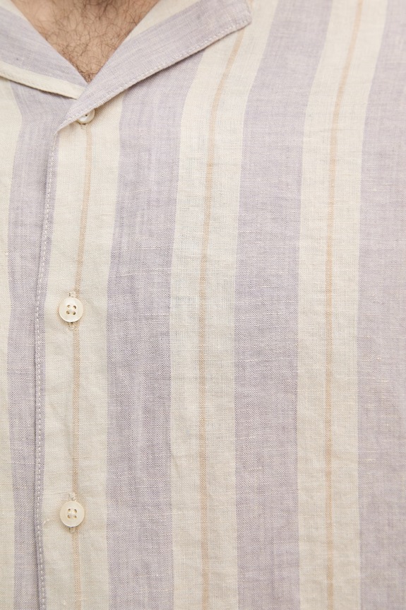 United Colors of Benetton рубашка для мужчин из льна 5BKUUQ06S фиолетовой