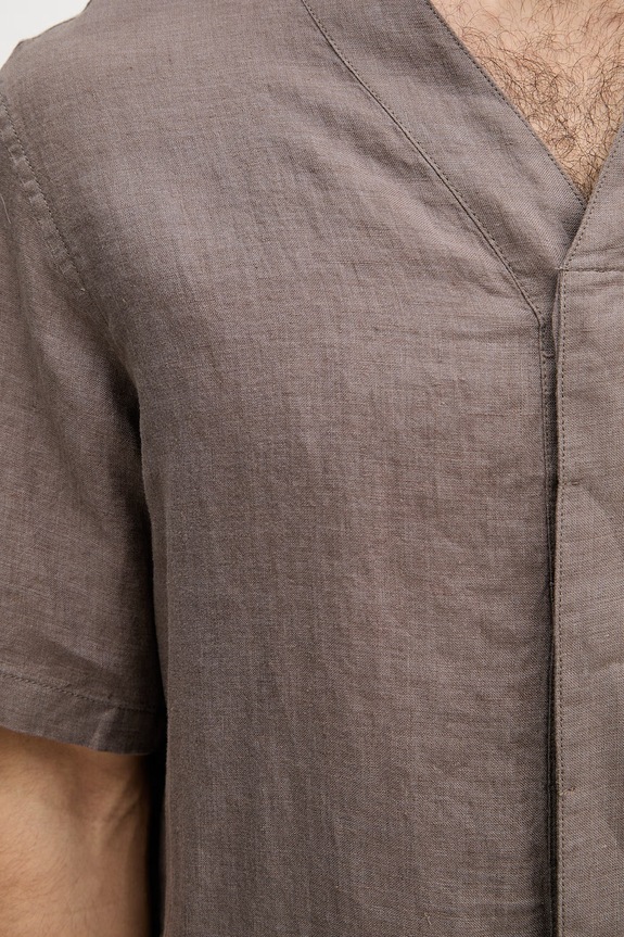 United Colors of Benetton рубашка мужская льняная 5BKUUQ06X коричневый