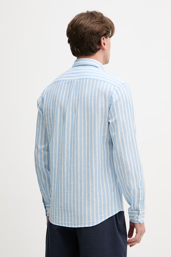 Odzież Lindbergh koszula męska z lnu 30.203492R niebieski