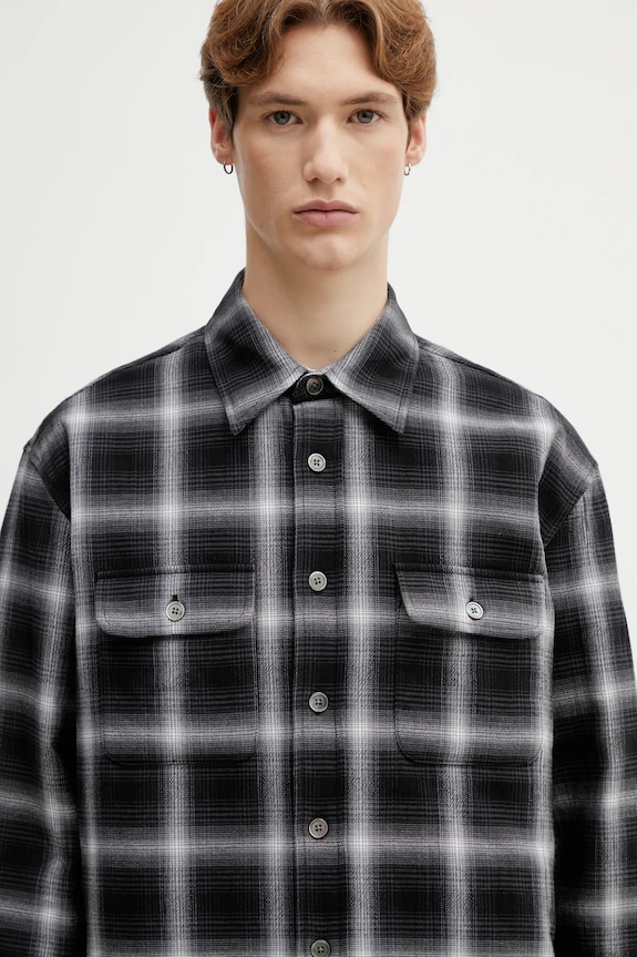 Our Legacy cotton shirt Moss black M2262MS