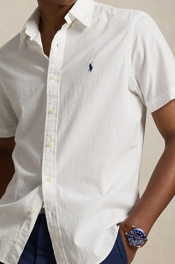 Polo Ralph Lauren košulja za muškarce od pamuka bijela 710906575