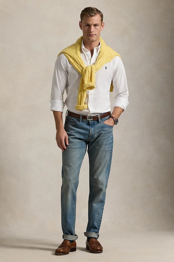 Odzież Polo Ralph Lauren koszula bawełniana 710938519 biały