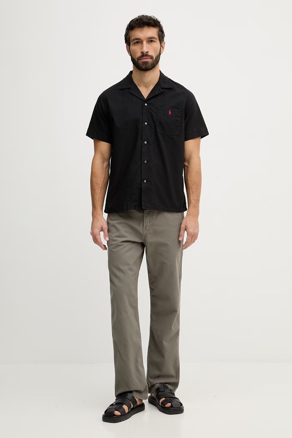 Polo Ralph Lauren camicia in cotone 710980423 nero SS26