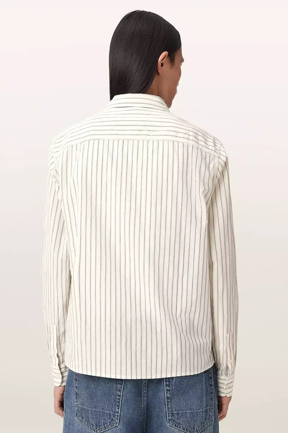 Βαμβακερό πουκάμισο AllSaints SAMUEL M001SE λευκό SS26