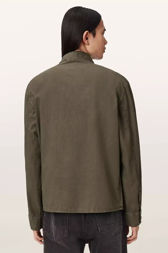 Βαμβακερό πουκάμισο AllSaints STRAND M013SE πράσινο SS26