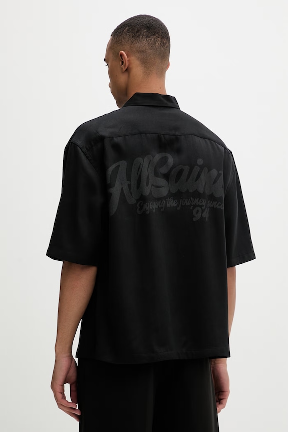 Îmbrăcăminte AllSaints cămașă pentru bărbați ODYSSEY M116SE negru