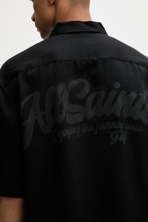 AllSaints cămașă pentru bărbați ODYSSEY negru M116SE