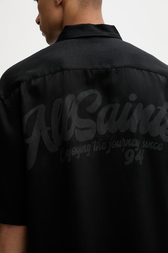 AllSaints cămașă pentru bărbați ODYSSEY negru M116SE