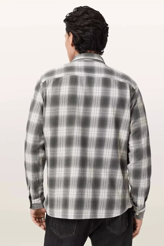 Βαμβακερό πουκάμισο AllSaints KELBY M043SE γκρί SS26