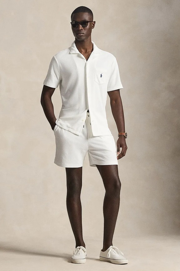 Îmbrăcăminte Polo Ralph Lauren cămașă pentru bărbați 710A12489 alb