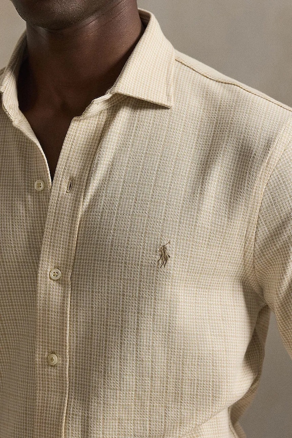 Polo Ralph Lauren cămașă din bumbac bej 710B13492