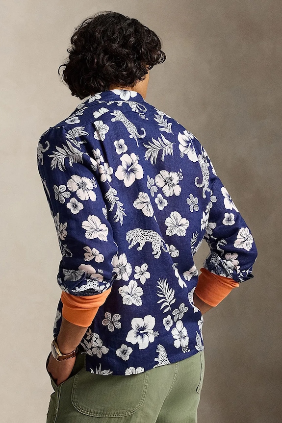 Polo Ralph Lauren πουκάμισο ανδρικό λινό 710B14227 μωβ SS26