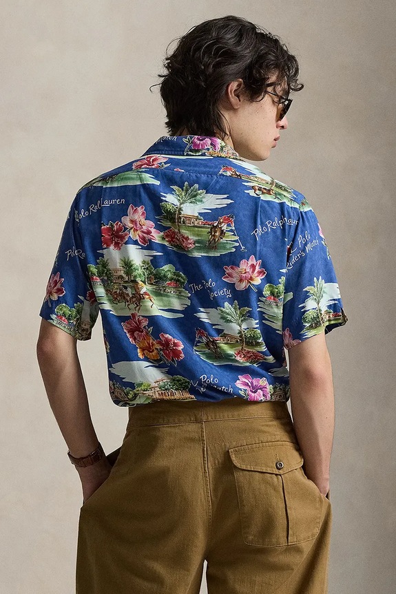 Polo Ralph Lauren košeľa dámska z viskózy 710B14307 modrá SS26