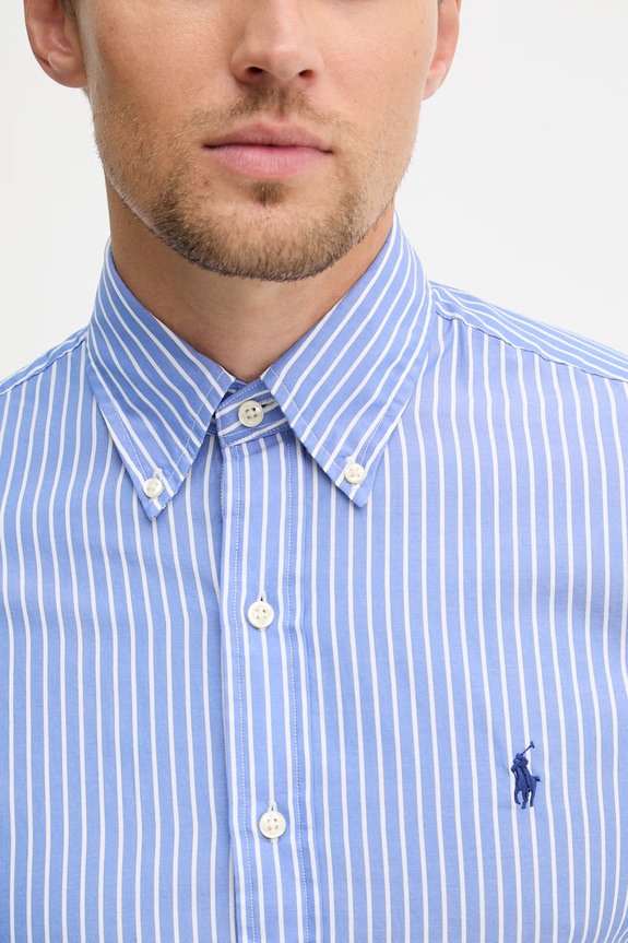Polo Ralph Lauren Cămașă pentru bărbați de bumbac 710B15595 albastru