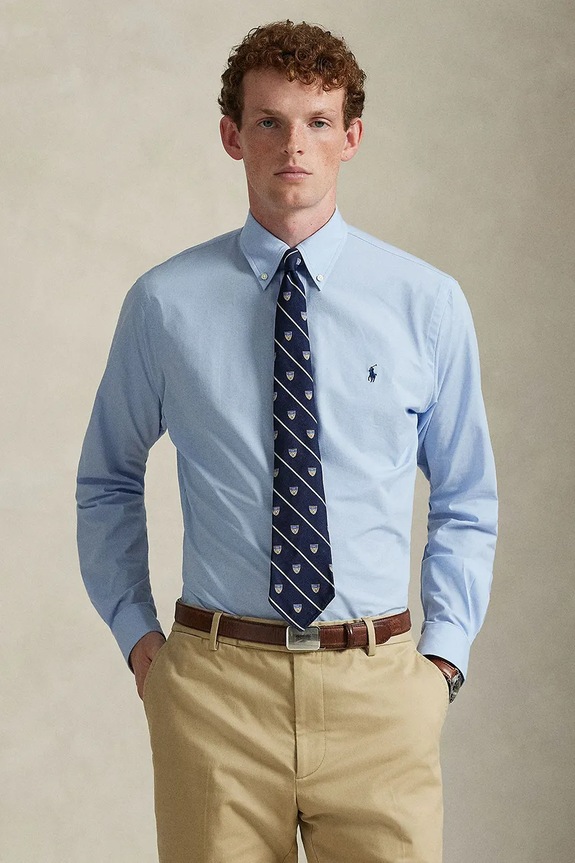 Košeľa Polo Ralph Lauren jednofarebný modrá 710B15614