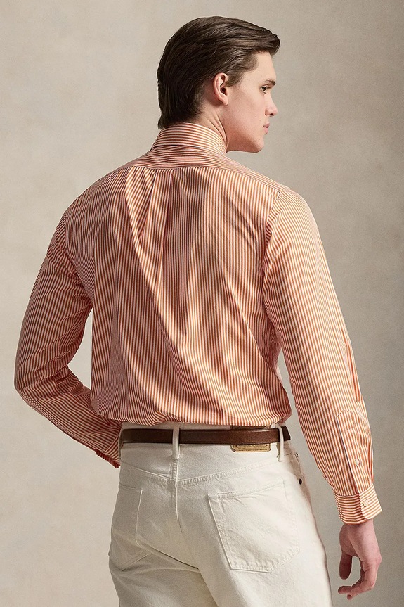 Polo Ralph Lauren cămașă pentru bărbați din bumbac 710B15661 portocaliu SS26