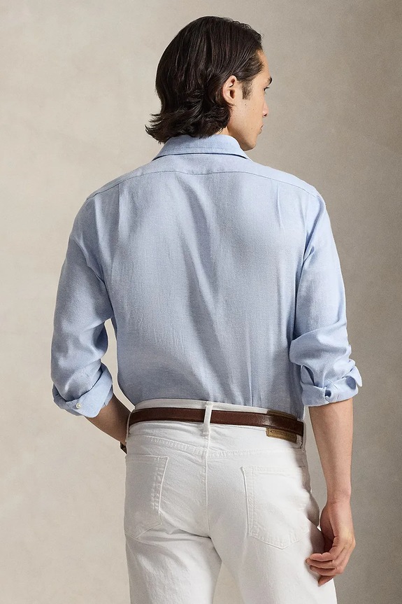 Polo Ralph Lauren cămașă pentru bărbați, din lână 710B16696 albastru SS26