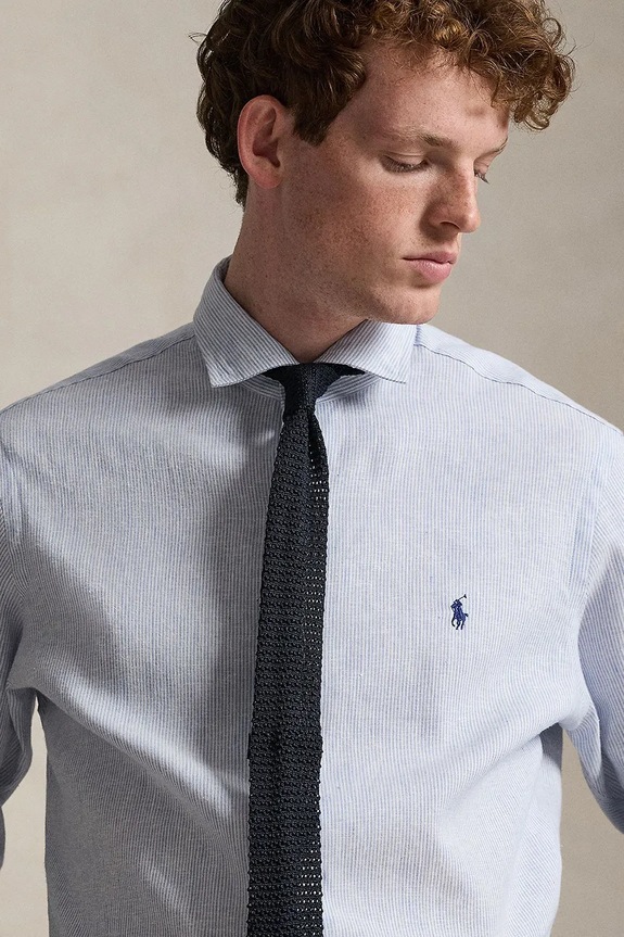 Polo Ralph Lauren cămașă pentru bărbați, cu bumbac 710B16697 albastru