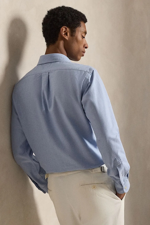 Polo Ralph Lauren pánska bavlnená košeľa 710B16703 modrá SS26