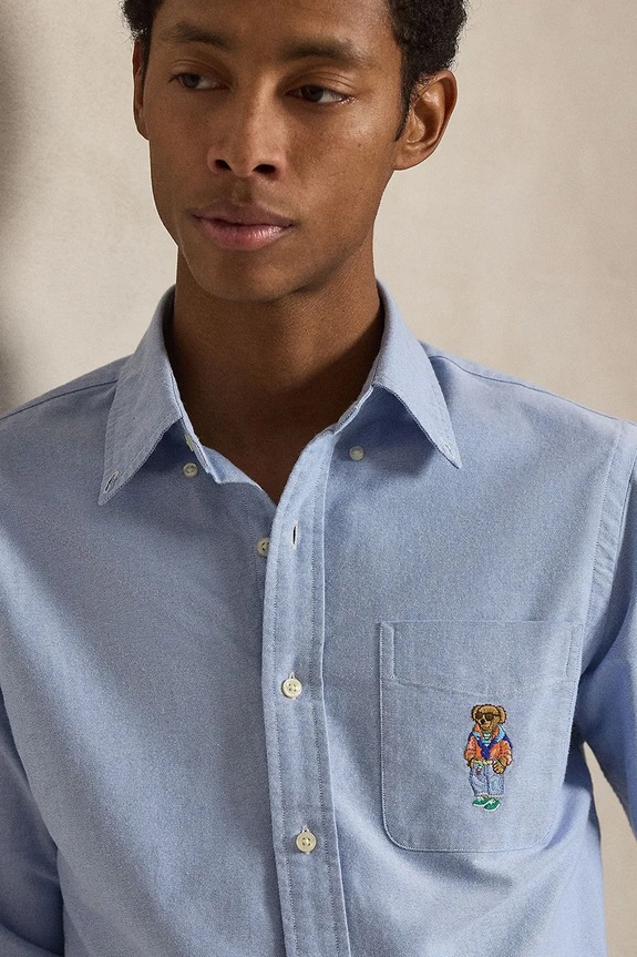 Polo Ralph Lauren pánska bavlnená košeľa modrá 710B16703