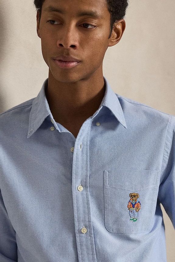 Polo Ralph Lauren pánska bavlnená košeľa modrá 710B16703
