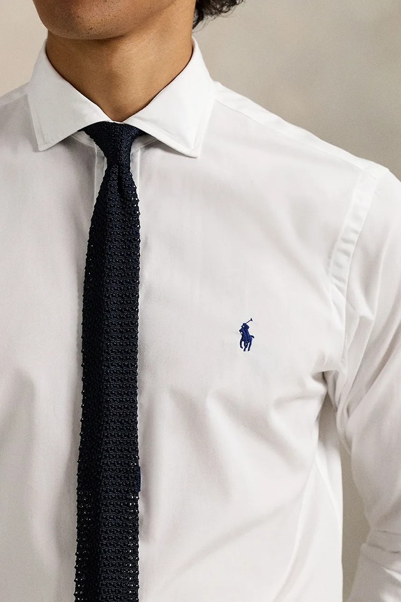 Îmbrăcăminte Polo Ralph Lauren cămașă pentru bărbați de bumbac 710P01396 alb