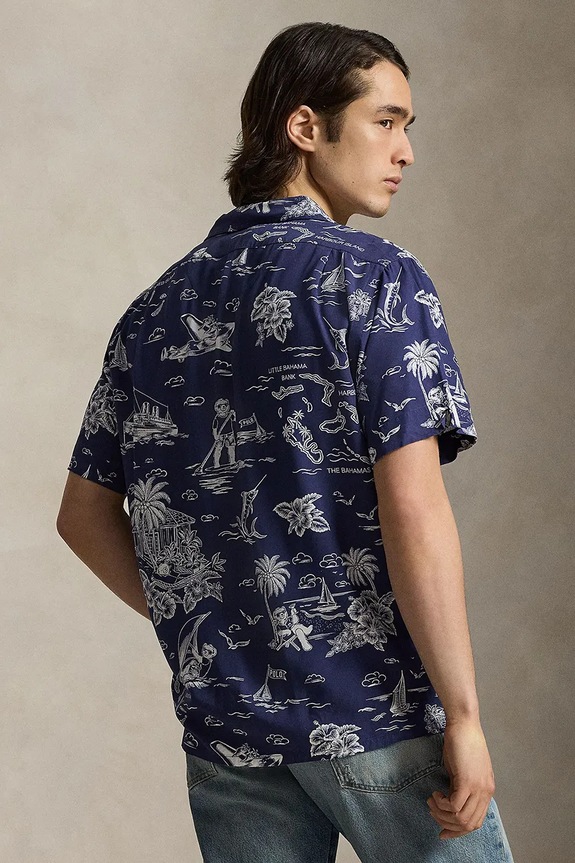 Polo Ralph Lauren сорочка чоловіча віскозна 710B14282 темно-синій SS26