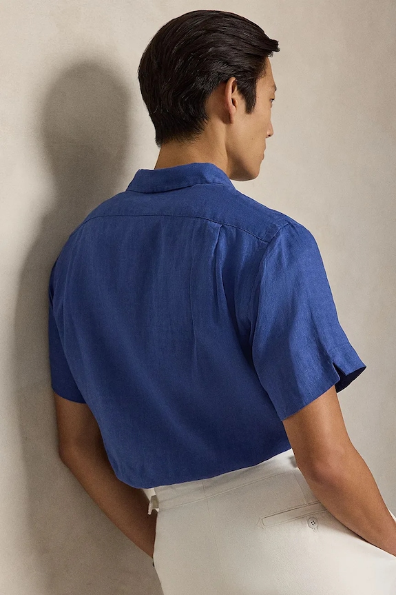 Polo Ralph Lauren koszula lniana 710966421 niebieski SS26