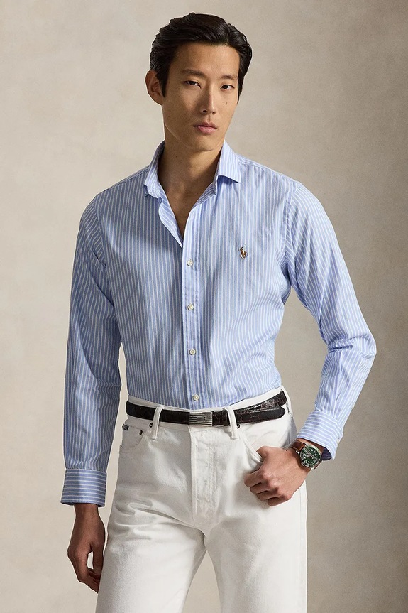 Polo Ralph Lauren košeľa pánska bavlnená modrá 710B16728